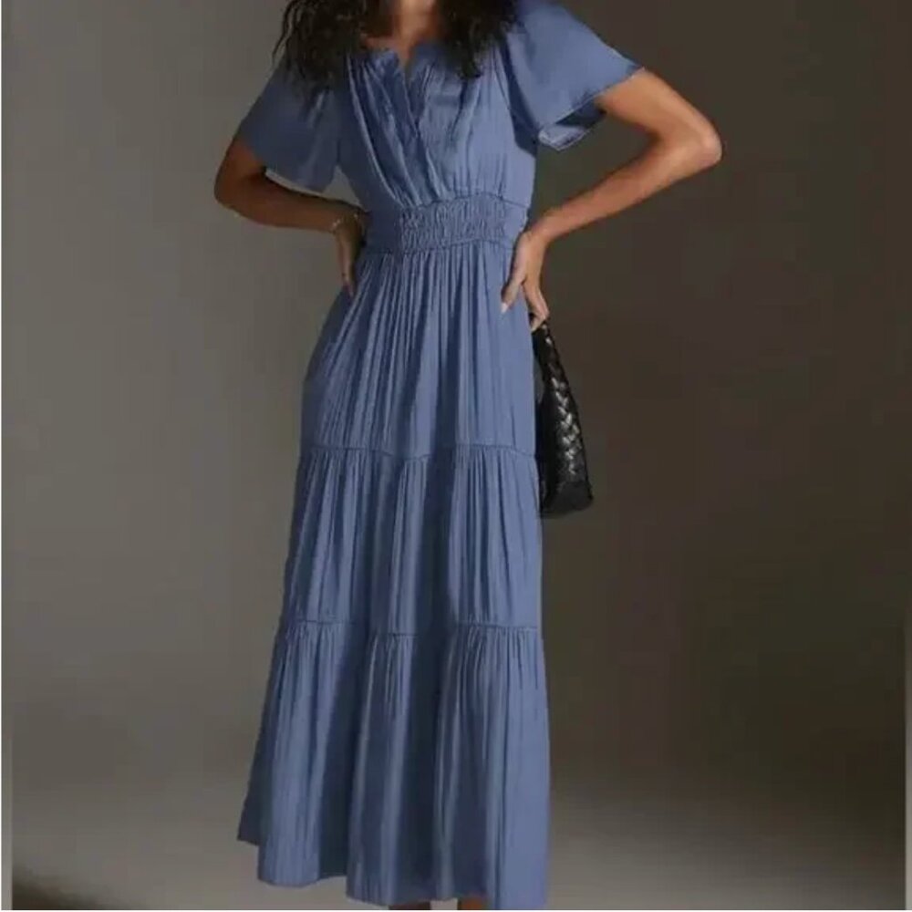Anthropologie Somerset Maxi Dress in Slate (L)